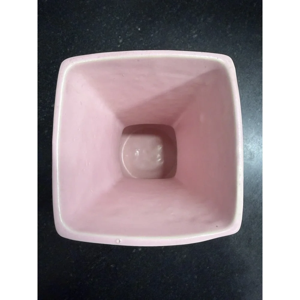 Vintage McCoy Spring Wood Dogwood Vase Pair Pink Green Matte‎ Pottery USA